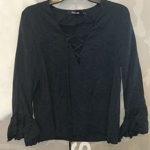 Nordstrom DO + BE black poet shirt sz S